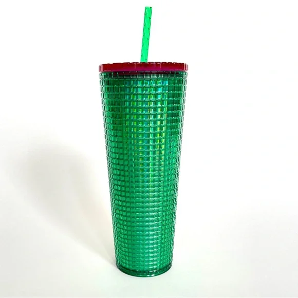 STARBUCKS 24oz TUMBLER LIMITED EDITION BEST MOST FAVORITE IRIDESCENT GREEN - Picture 4 of 4
